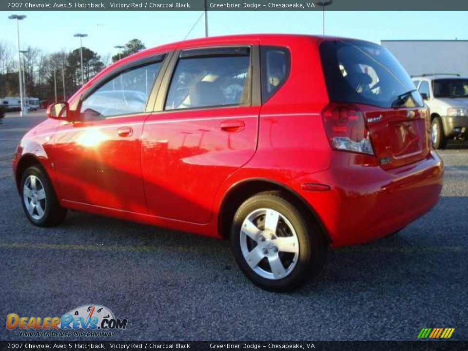 2007 Chevrolet Aveo 5 Hatchback Victory Red / Charcoal Black Photo #3
