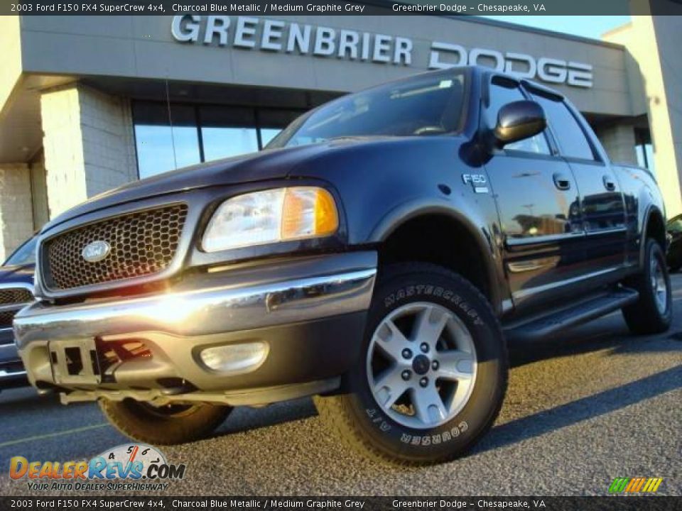 2003 Ford F150 FX4 SuperCrew 4x4 Charcoal Blue Metallic / Medium Graphite Grey Photo #1