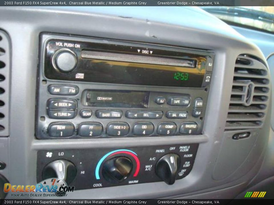 2003 Ford F150 FX4 SuperCrew 4x4 Charcoal Blue Metallic / Medium Graphite Grey Photo #13