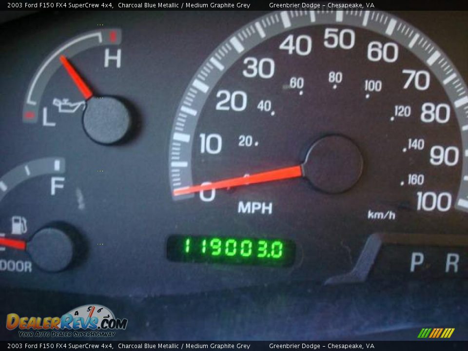 2003 Ford F150 FX4 SuperCrew 4x4 Charcoal Blue Metallic / Medium Graphite Grey Photo #15
