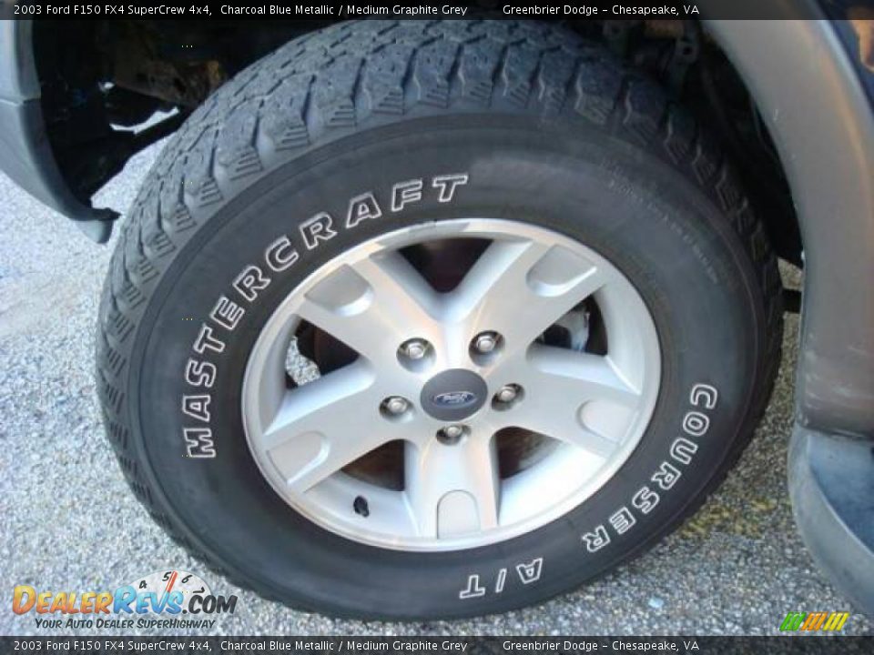 2003 Ford F150 FX4 SuperCrew 4x4 Charcoal Blue Metallic / Medium Graphite Grey Photo #17