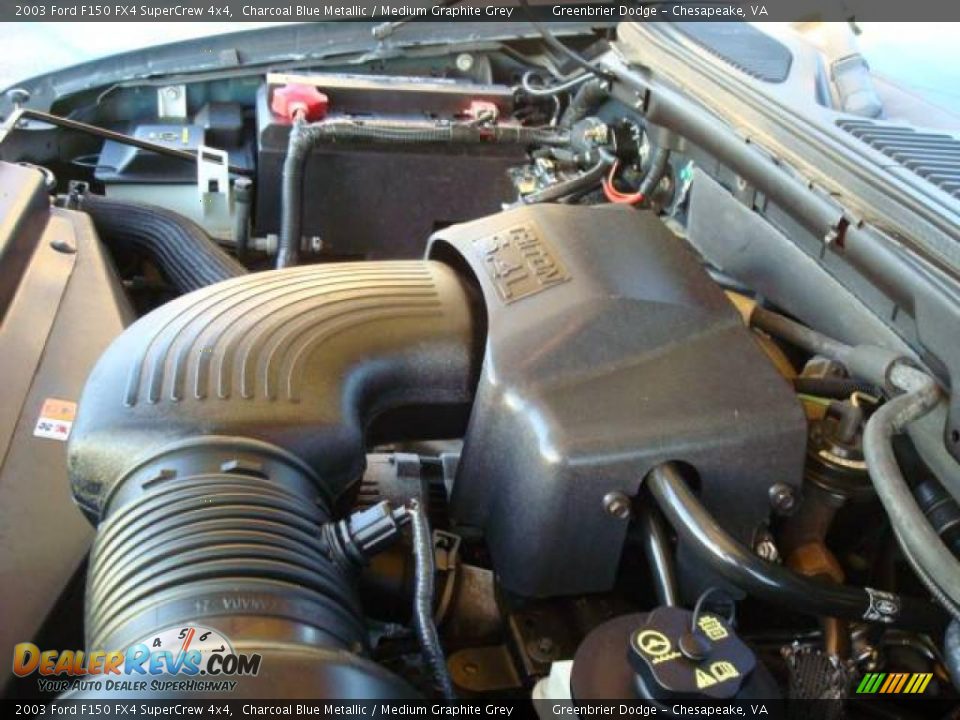2003 Ford F150 FX4 SuperCrew 4x4 Charcoal Blue Metallic / Medium Graphite Grey Photo #20