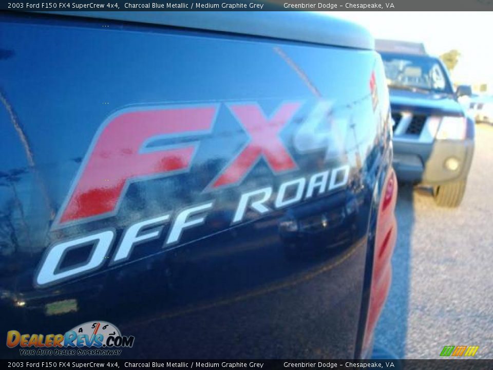 2003 Ford F150 FX4 SuperCrew 4x4 Charcoal Blue Metallic / Medium Graphite Grey Photo #21
