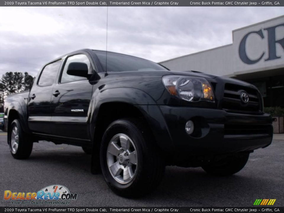 2009 Toyota Tacoma V6 PreRunner TRD Sport Double Cab Timberland Green Mica / Graphite Gray Photo #2