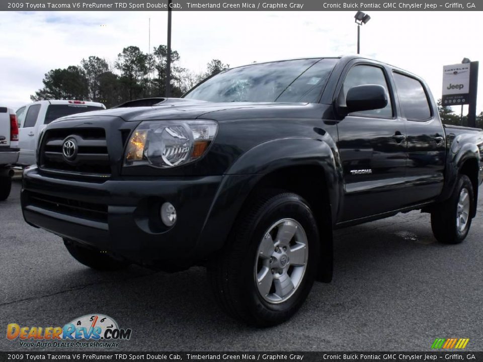 2009 Toyota Tacoma V6 PreRunner TRD Sport Double Cab Timberland Green Mica / Graphite Gray Photo #4