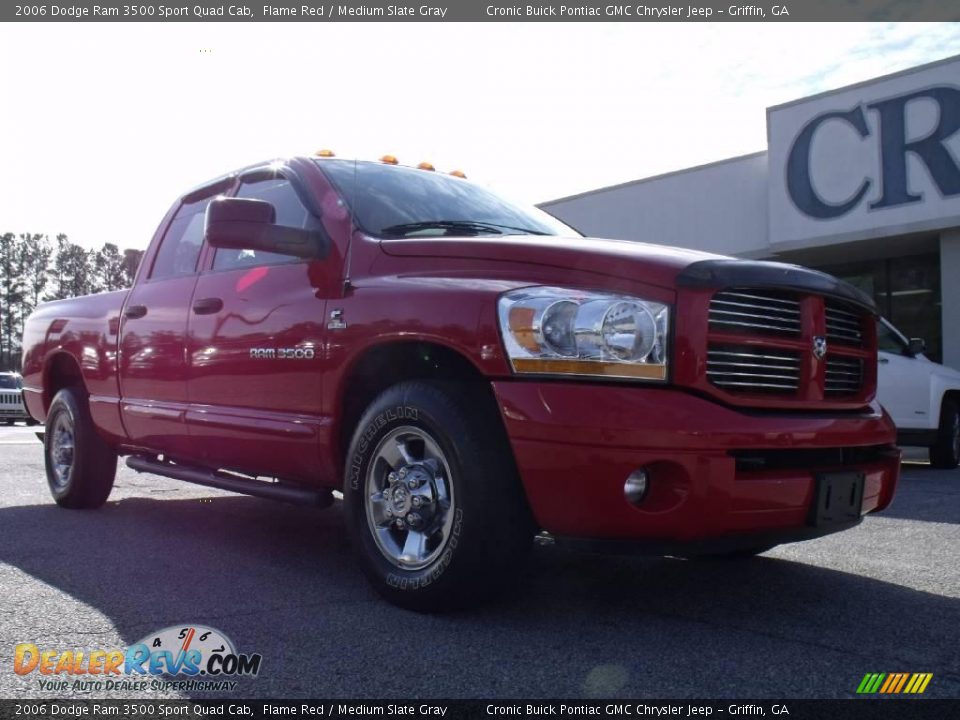 2006 Dodge Ram 3500 Sport Quad Cab Flame Red / Medium Slate Gray Photo #2