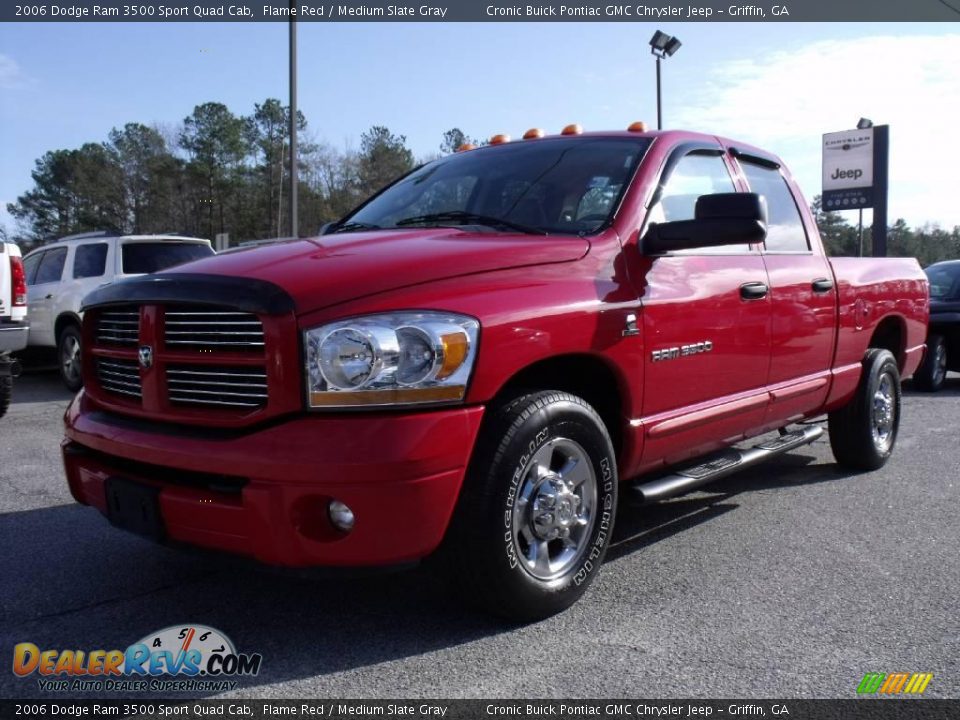 2006 Dodge Ram 3500 Sport Quad Cab Flame Red / Medium Slate Gray Photo #4