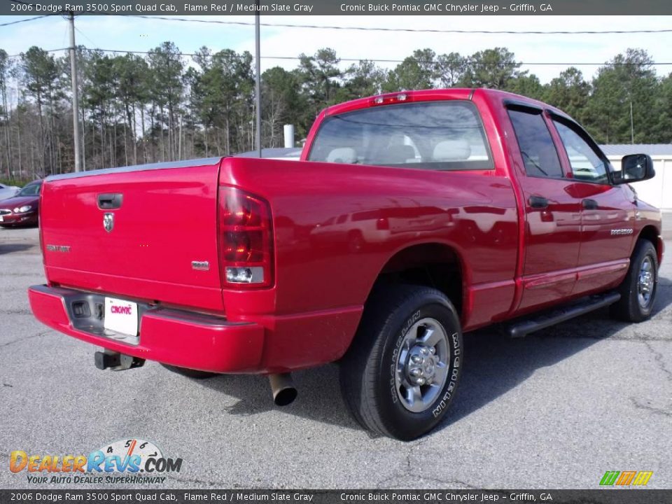 2006 Dodge Ram 3500 Sport Quad Cab Flame Red / Medium Slate Gray Photo #8
