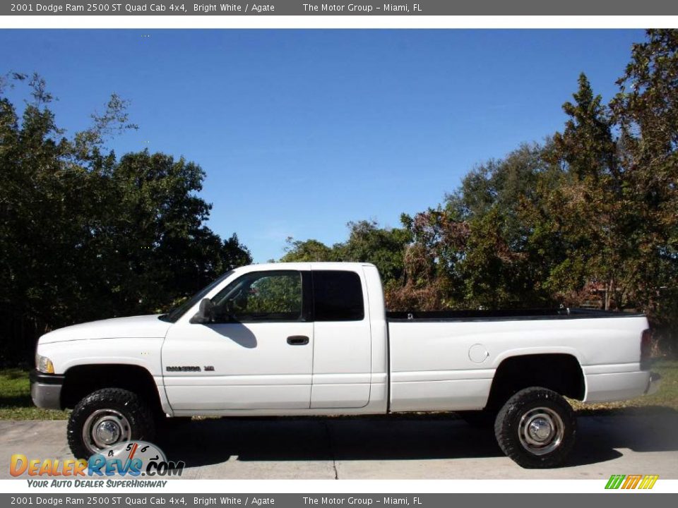 2001 Dodge Ram 2500 ST Quad Cab 4x4 Bright White / Agate Photo #4