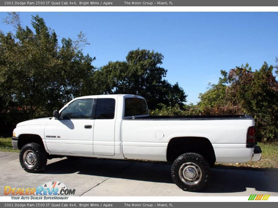 2001 Dodge Ram 2500 ST Quad Cab 4x4 Bright White / Agate Photo #5