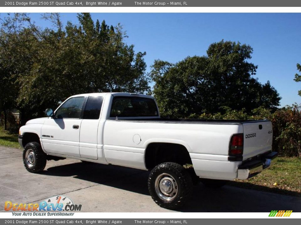 2001 Dodge Ram 2500 ST Quad Cab 4x4 Bright White / Agate Photo #6