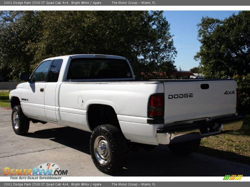 2001 Dodge Ram 2500 ST Quad Cab 4x4 Bright White / Agate Photo #7