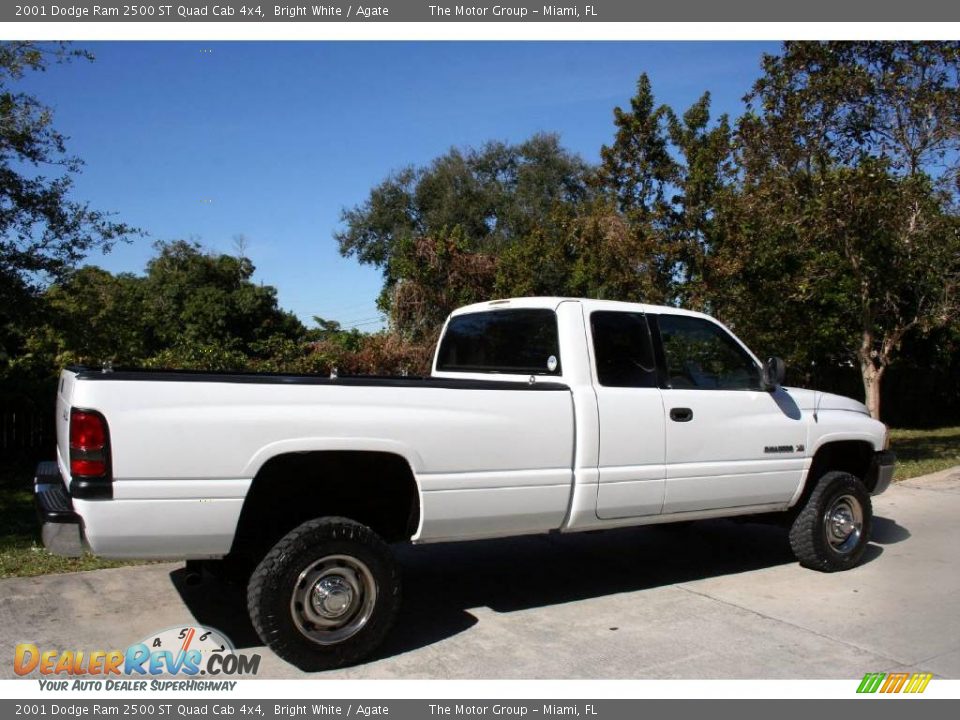 2001 Dodge Ram 2500 ST Quad Cab 4x4 Bright White / Agate Photo #13