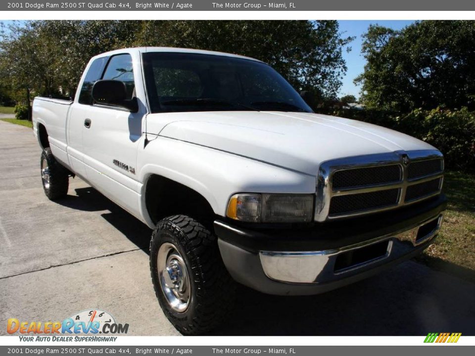2001 Dodge Ram 2500 ST Quad Cab 4x4 Bright White / Agate Photo #21