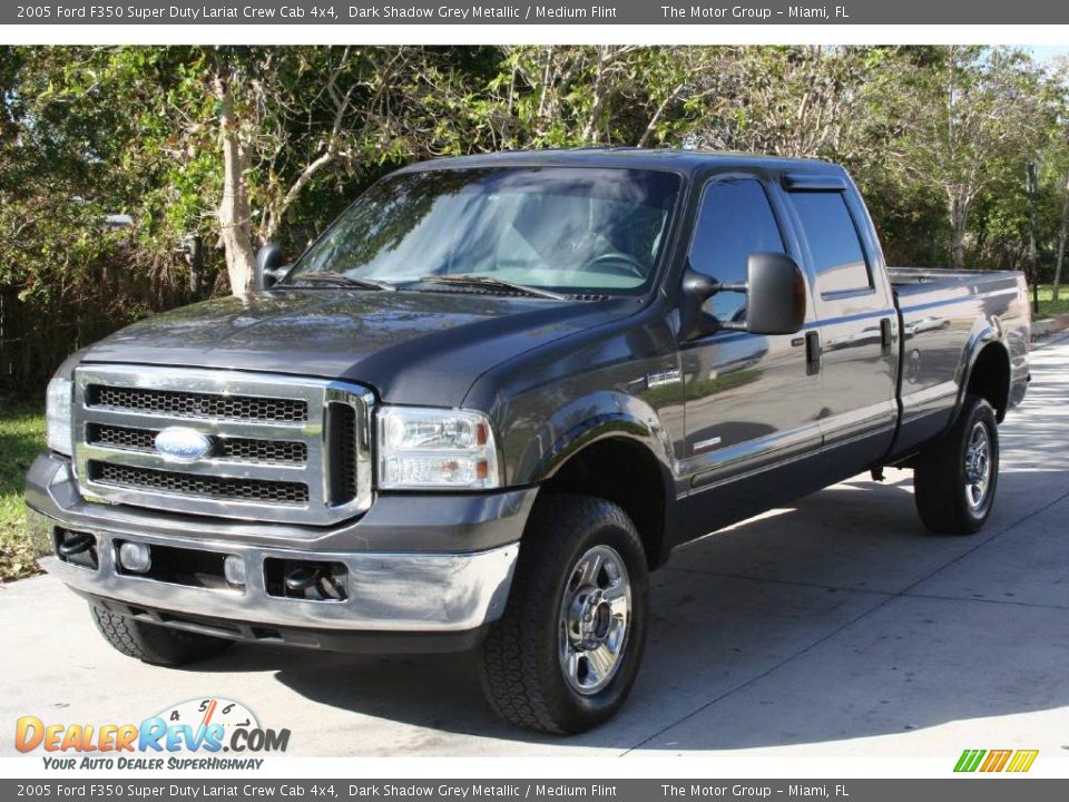 2005 Ford F350 Super Duty Lariat Crew Cab 4x4 Dark Shadow Grey Metallic / Medium Flint Photo #1