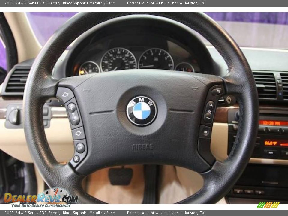 2003 BMW 3 Series 330i Sedan Black Sapphire Metallic / Sand Photo #13