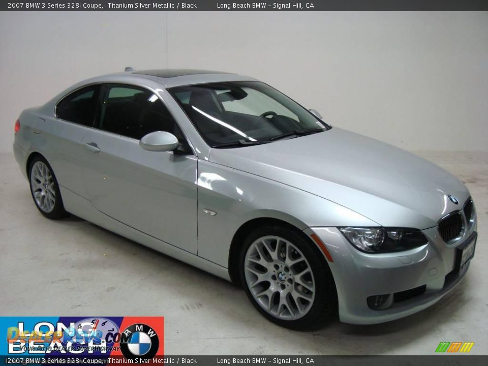 2007 BMW 3 Series 328i Coupe Titanium Silver Metallic / Black Photo #1
