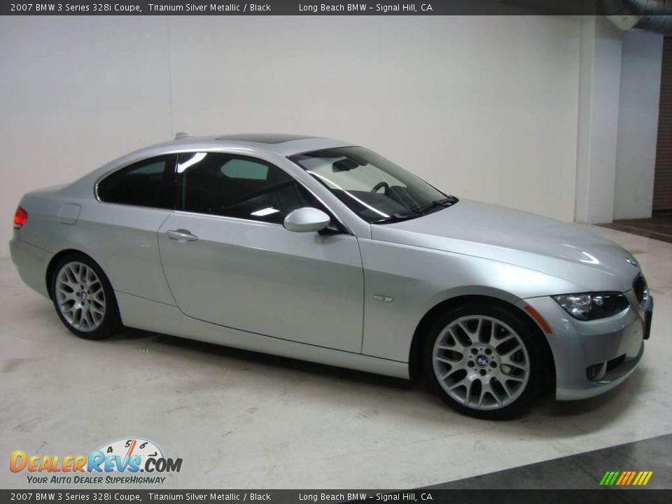 2007 BMW 3 Series 328i Coupe Titanium Silver Metallic / Black Photo #2