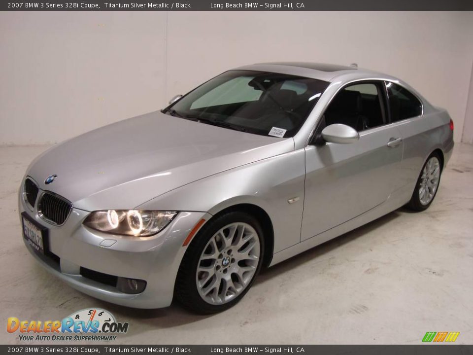 2007 BMW 3 Series 328i Coupe Titanium Silver Metallic / Black Photo #12