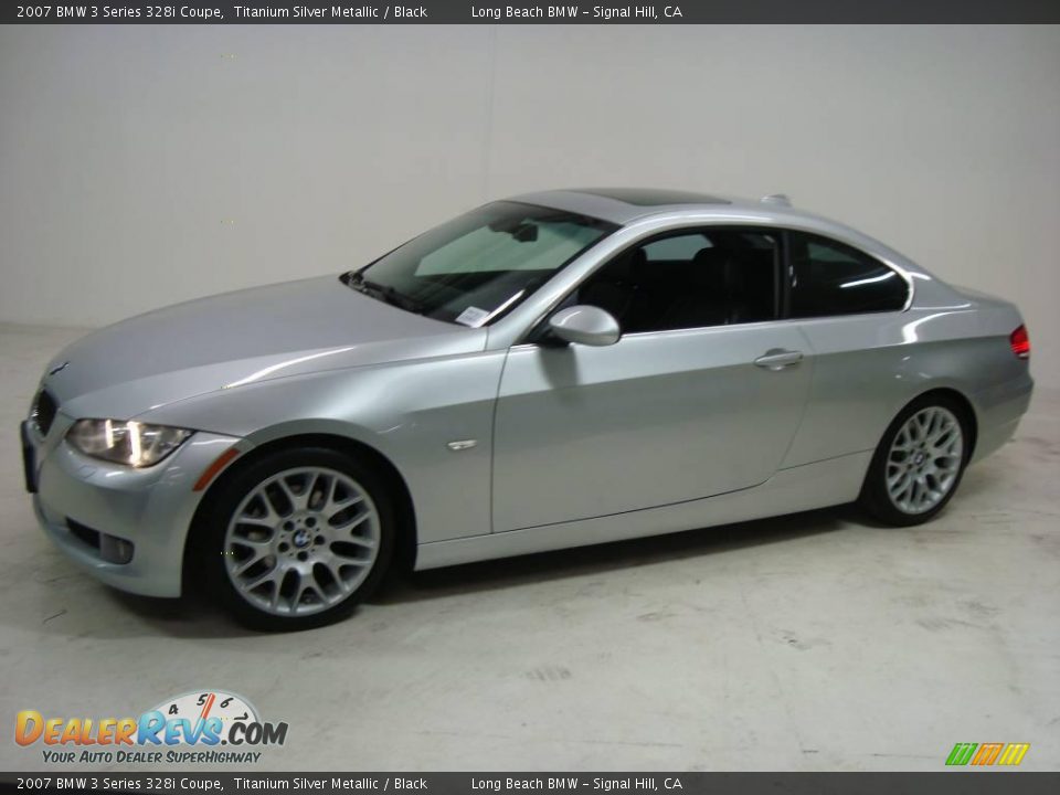 2007 BMW 3 Series 328i Coupe Titanium Silver Metallic / Black Photo #13