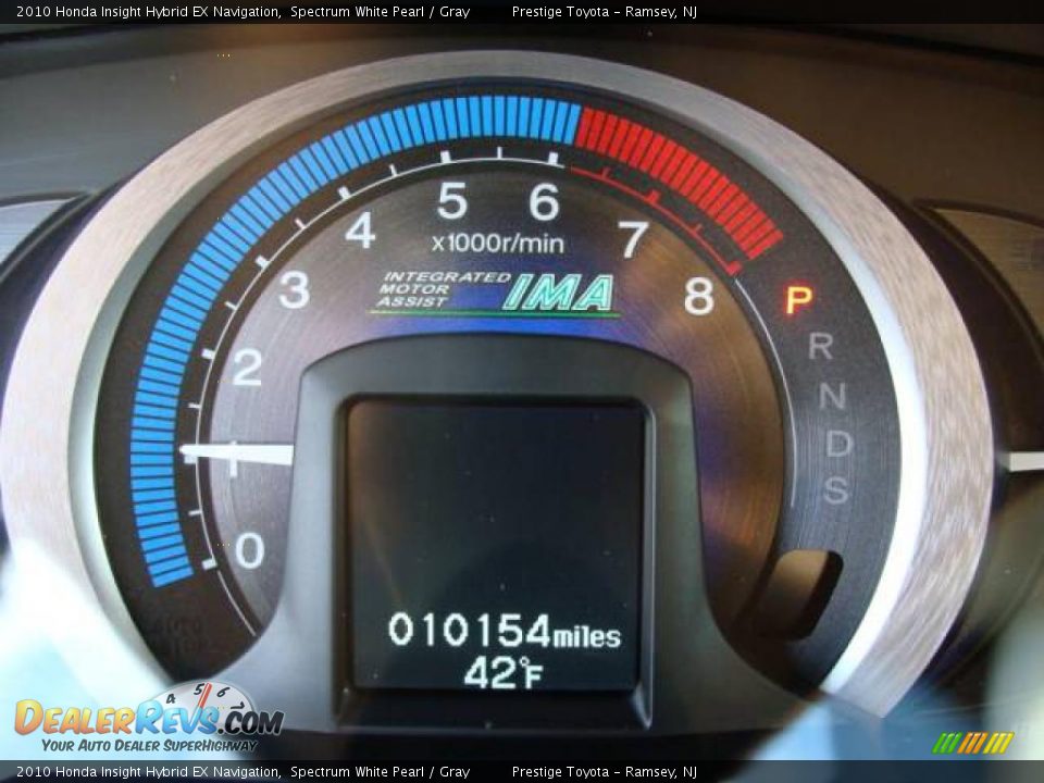 2010 Honda Insight Hybrid EX Navigation Spectrum White Pearl / Gray Photo #10