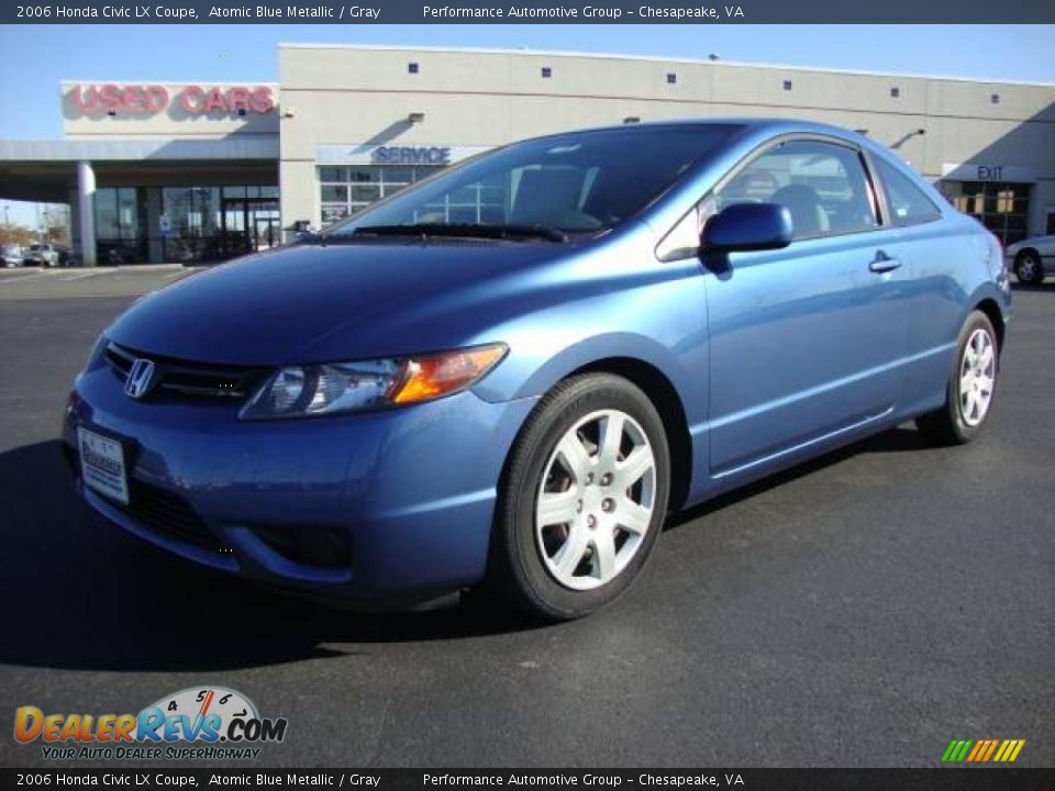 2006 Honda Civic LX Coupe Atomic Blue Metallic / Gray Photo #1