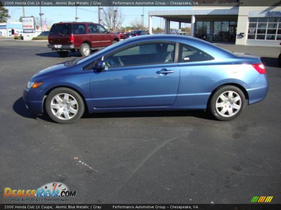 2006 Honda Civic LX Coupe Atomic Blue Metallic / Gray Photo #2