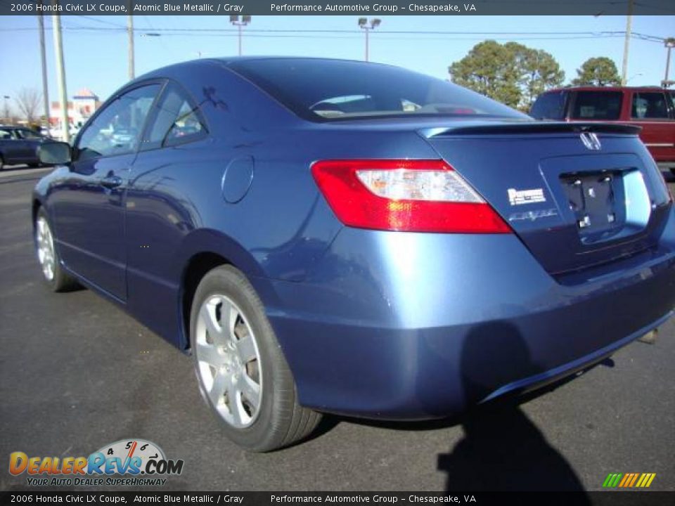 2006 Honda Civic LX Coupe Atomic Blue Metallic / Gray Photo #3