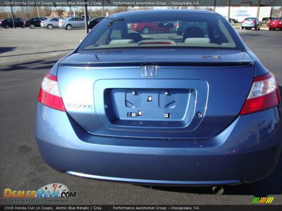 2006 Honda Civic LX Coupe Atomic Blue Metallic / Gray Photo #4