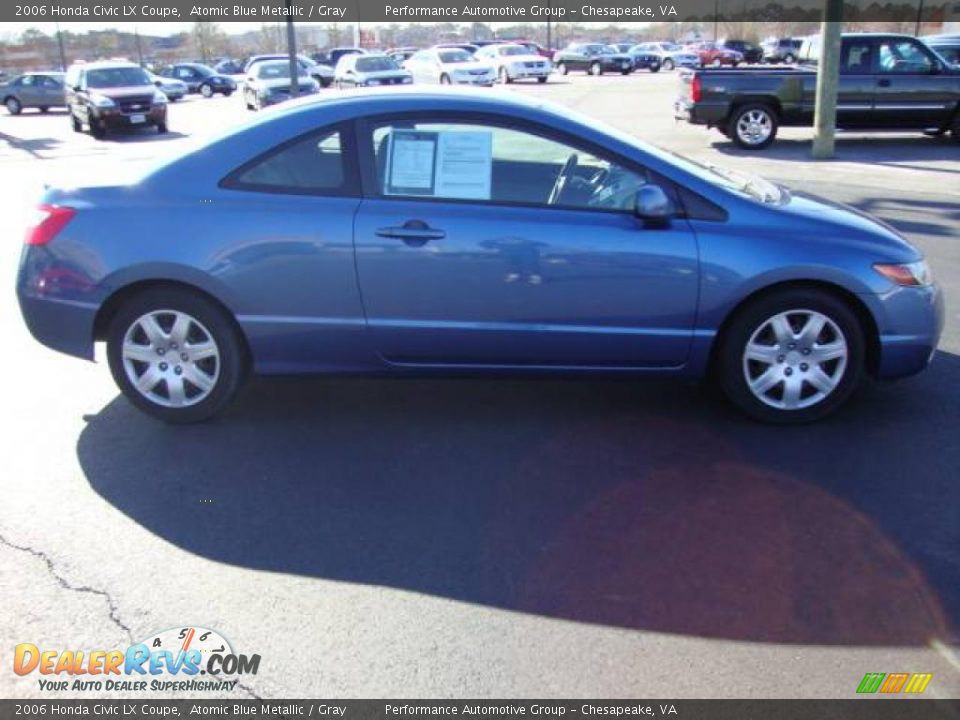 2006 Honda Civic LX Coupe Atomic Blue Metallic / Gray Photo #6
