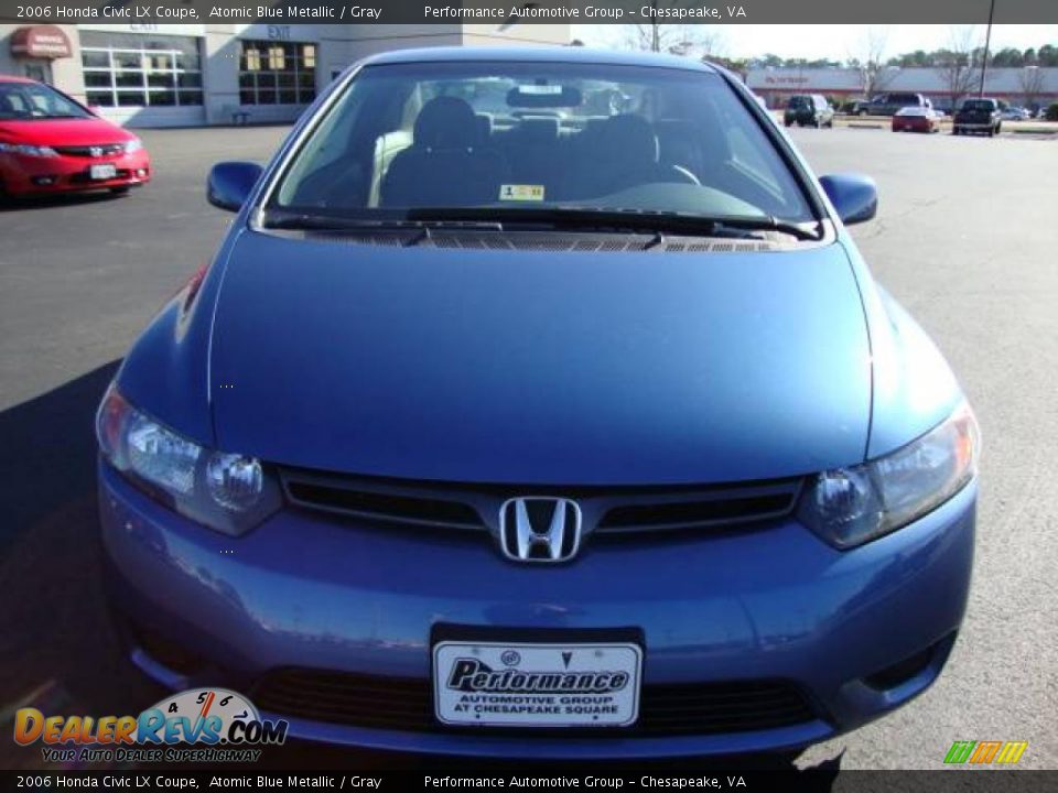 2006 Honda Civic LX Coupe Atomic Blue Metallic / Gray Photo #8