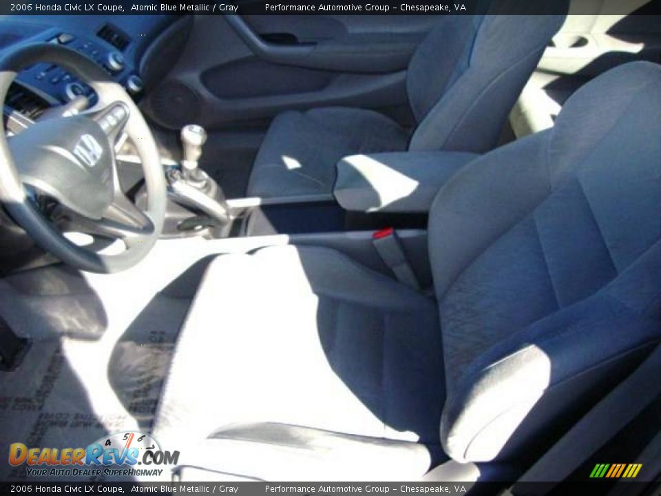 2006 Honda Civic LX Coupe Atomic Blue Metallic / Gray Photo #9