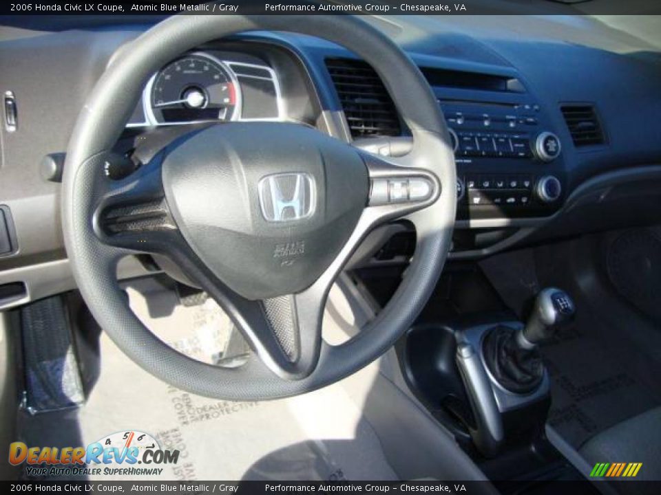 2006 Honda Civic LX Coupe Atomic Blue Metallic / Gray Photo #11