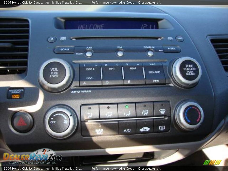 2006 Honda Civic LX Coupe Atomic Blue Metallic / Gray Photo #12