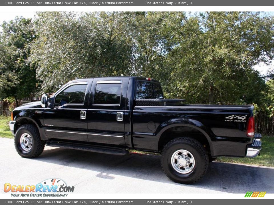 2000 Ford F250 Super Duty Lariat Crew Cab 4x4 Black / Medium Parchment Photo #5