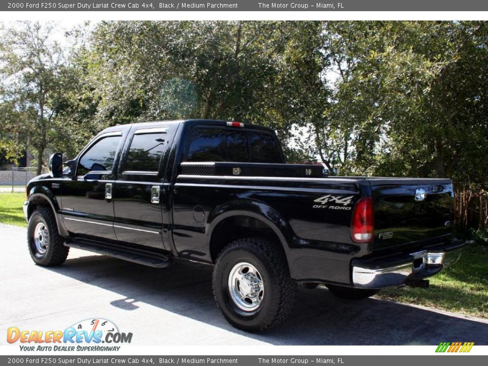 2000 Ford F250 Super Duty Lariat Crew Cab 4x4 Black / Medium Parchment Photo #6