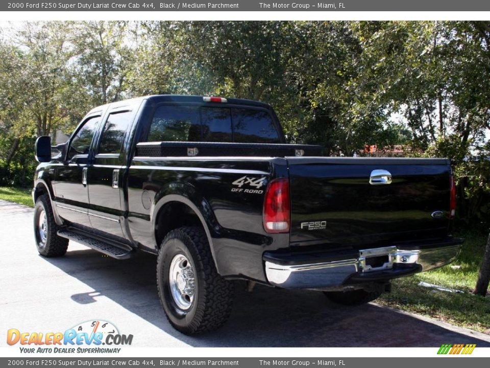 2000 Ford F250 Super Duty Lariat Crew Cab 4x4 Black / Medium Parchment Photo #7