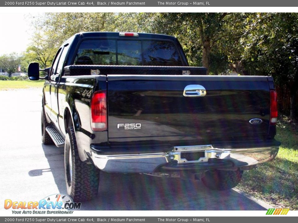 2000 Ford F250 Super Duty Lariat Crew Cab 4x4 Black / Medium Parchment Photo #8