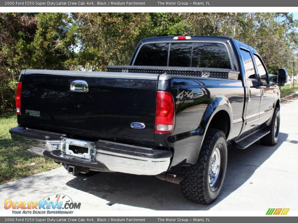 2000 Ford F250 Super Duty Lariat Crew Cab 4x4 Black / Medium Parchment Photo #10