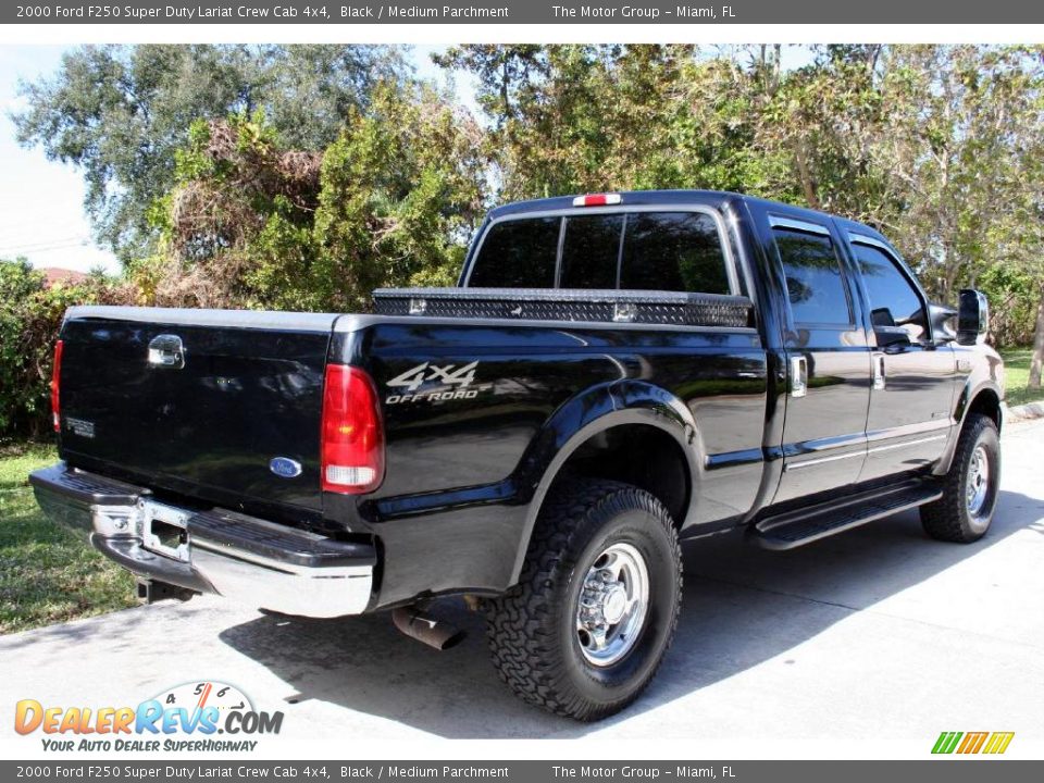 2000 Ford F250 Super Duty Lariat Crew Cab 4x4 Black / Medium Parchment Photo #11