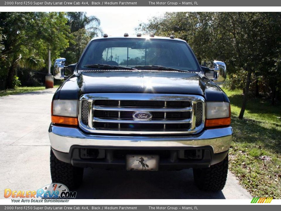 2000 Ford F250 Super Duty Lariat Crew Cab 4x4 Black / Medium Parchment Photo #18