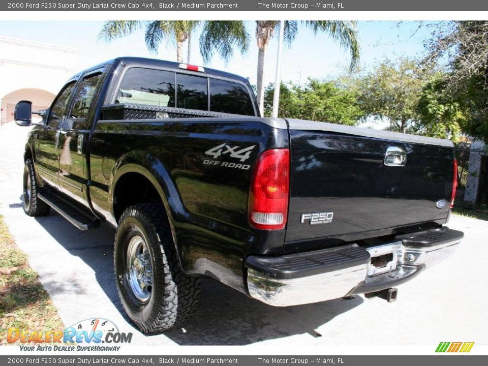 2000 Ford F250 Super Duty Lariat Crew Cab 4x4 Black / Medium Parchment Photo #21