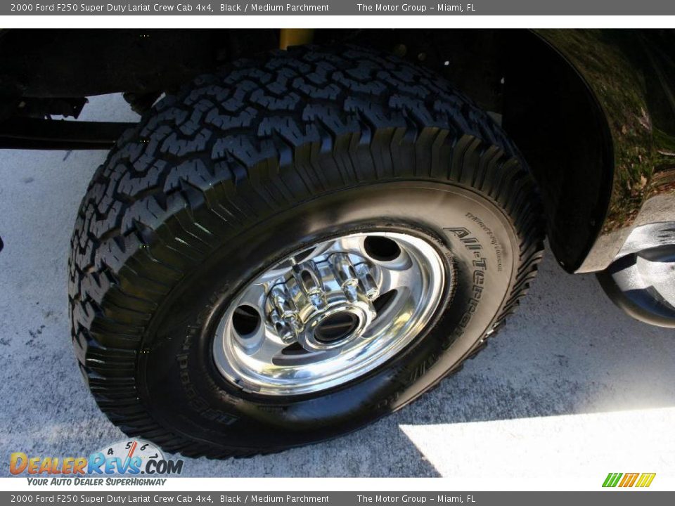 2000 Ford F250 Super Duty Lariat Crew Cab 4x4 Black / Medium Parchment Photo #27