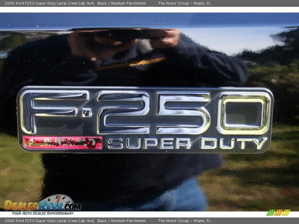 2000 Ford F250 Super Duty Lariat Crew Cab 4x4 Black / Medium Parchment Photo #31