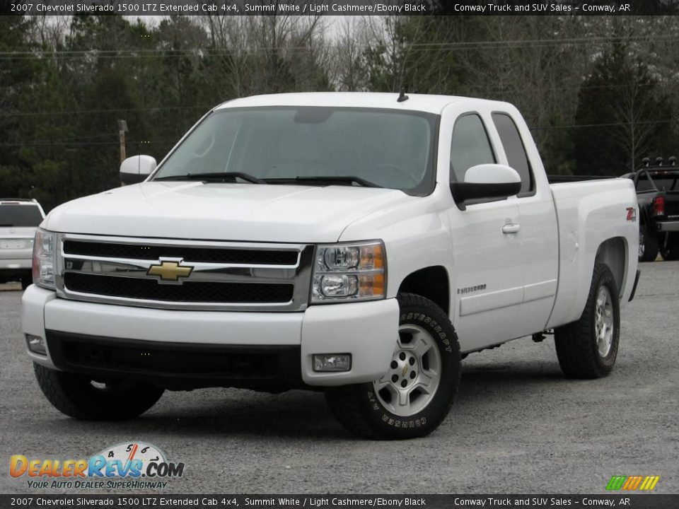 2007 Chevrolet Silverado 1500 LTZ Extended Cab 4x4 Summit White / Light Cashmere/Ebony Black Photo #4