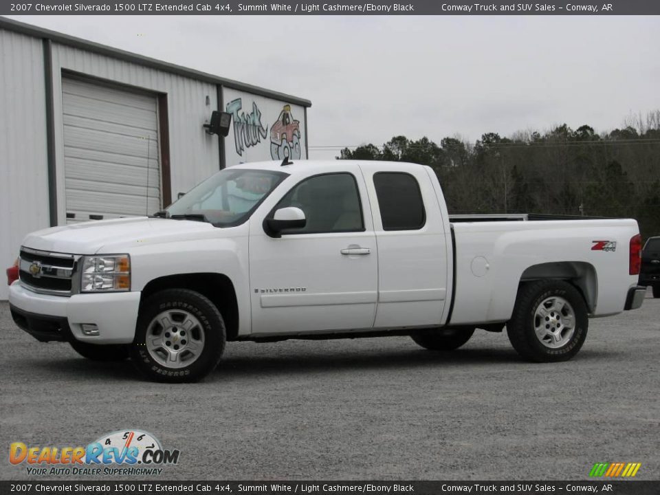 2007 Chevrolet Silverado 1500 LTZ Extended Cab 4x4 Summit White / Light Cashmere/Ebony Black Photo #6