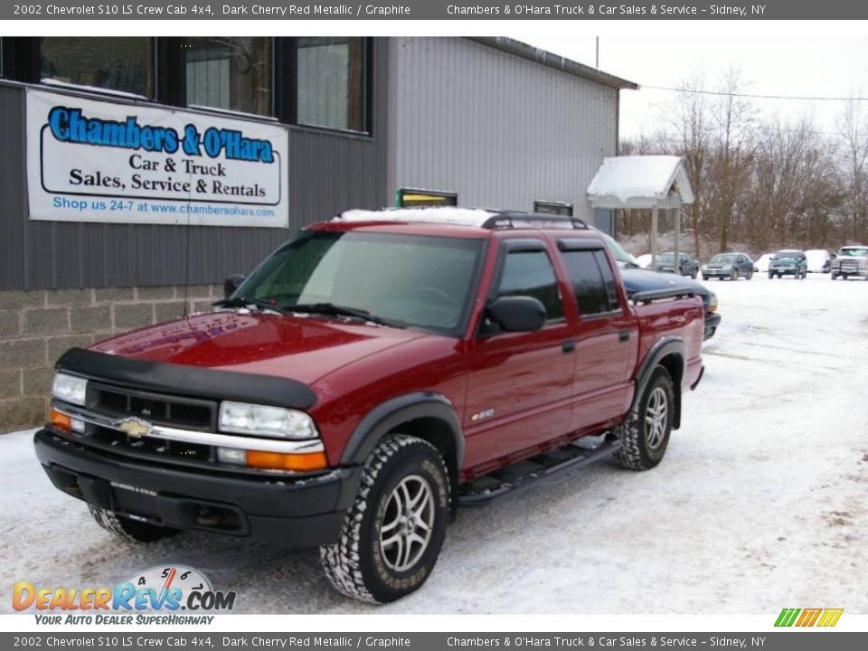 2002 Chevrolet S10 LS Crew Cab 4x4 Dark Cherry Red Metallic / Graphite Photo #1