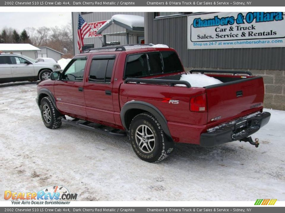 2002 Chevrolet S10 LS Crew Cab 4x4 Dark Cherry Red Metallic / Graphite Photo #10