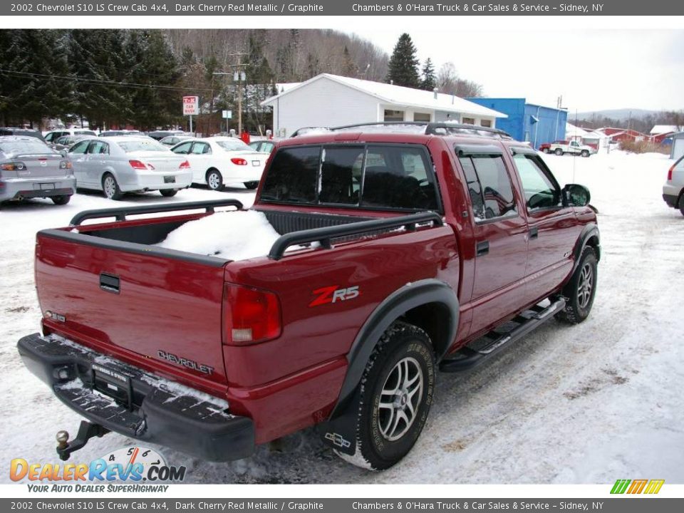 2002 Chevrolet S10 LS Crew Cab 4x4 Dark Cherry Red Metallic / Graphite Photo #11