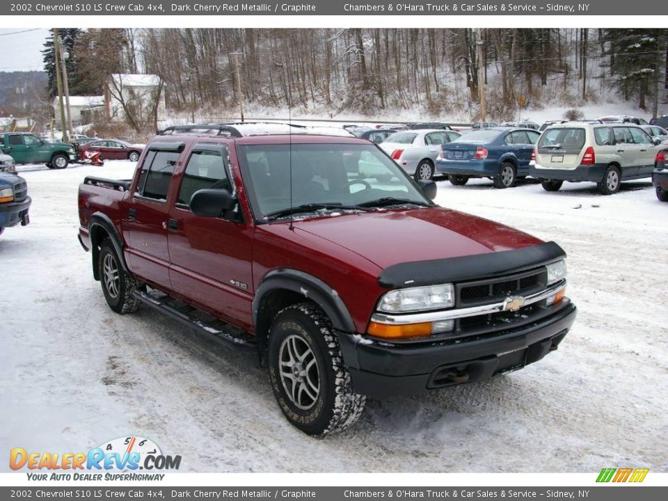 2002 Chevrolet S10 LS Crew Cab 4x4 Dark Cherry Red Metallic / Graphite Photo #15